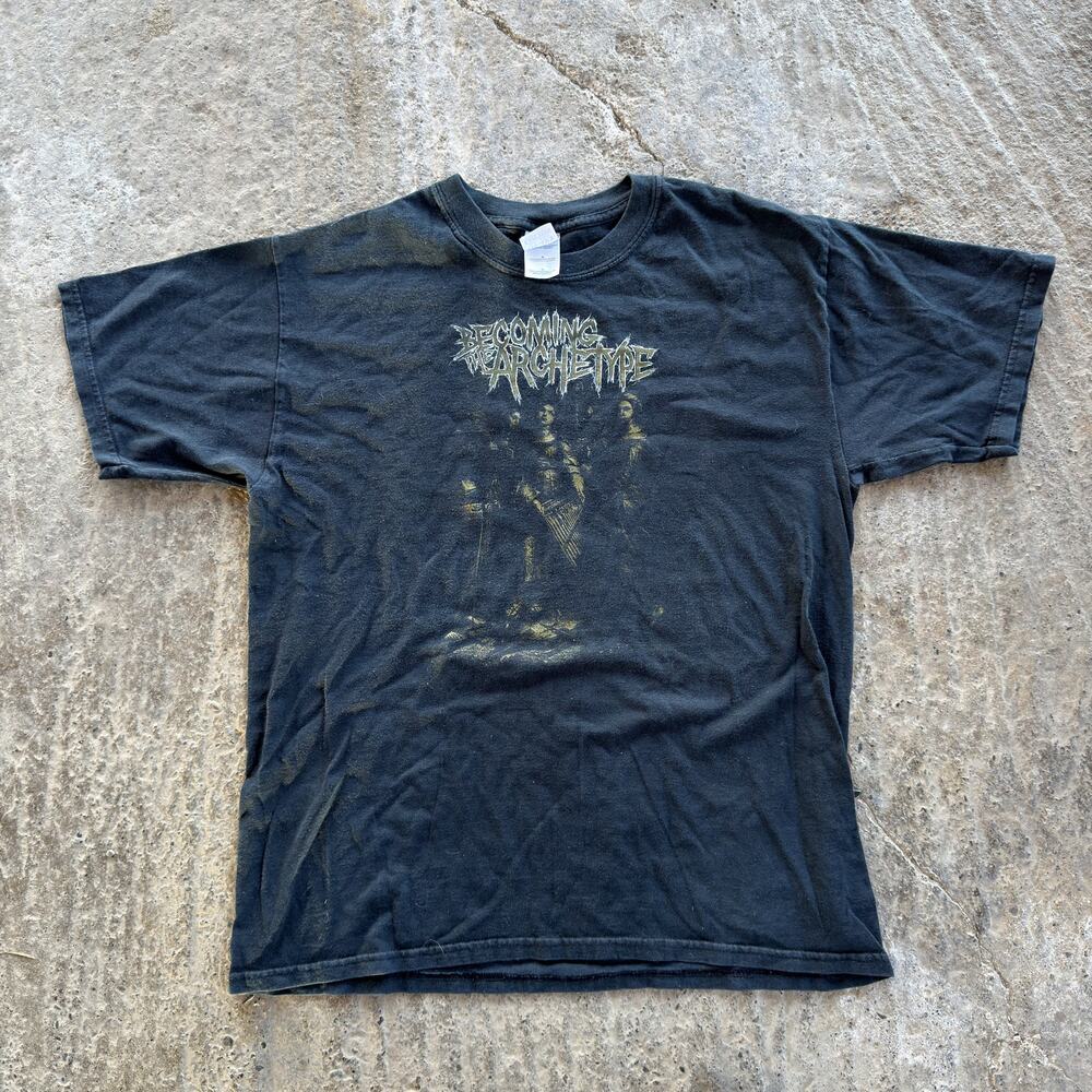 Vintage Becoming The Archetype Punk Metal Rock Band Graphic Shirt Men's XL Black